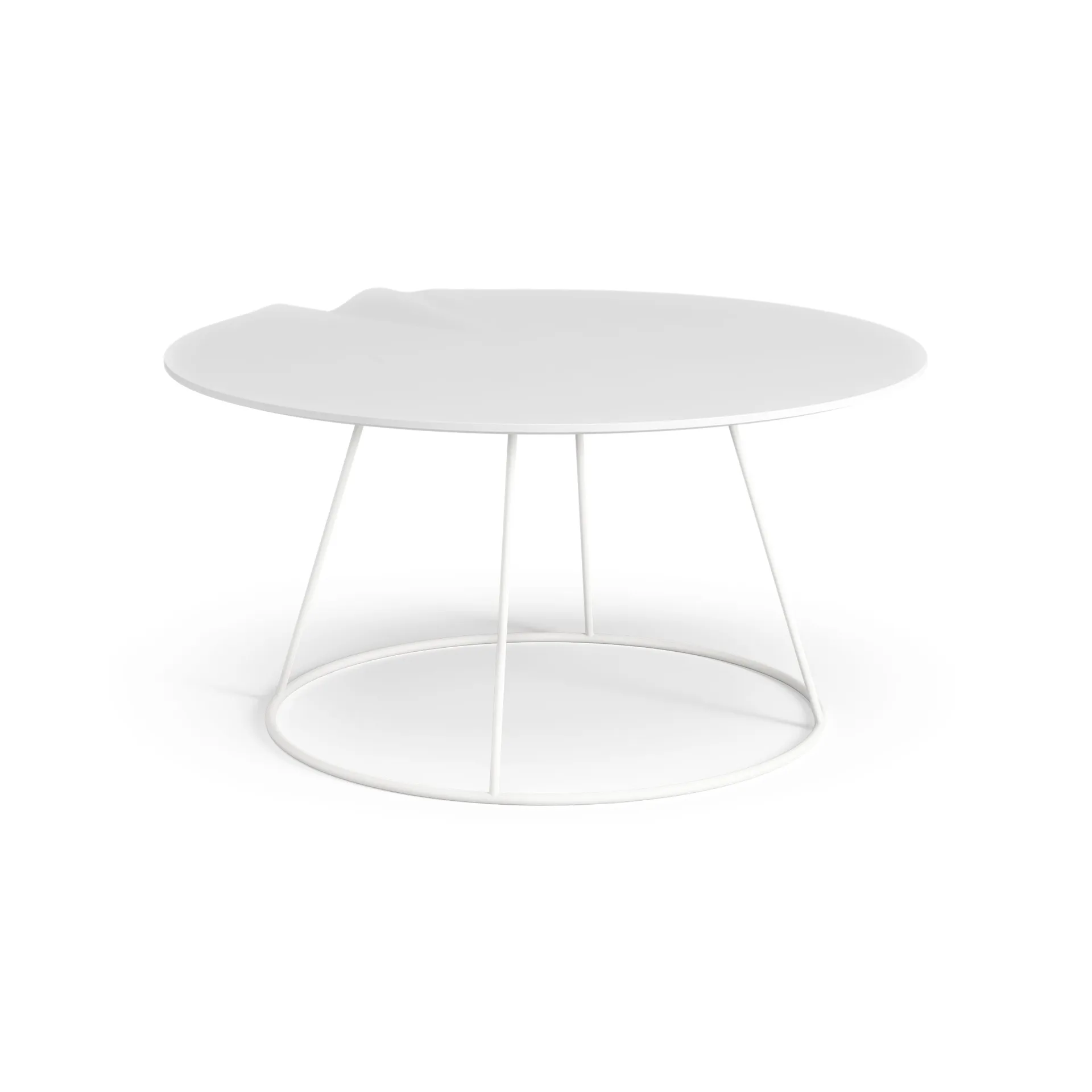 Tavolo Breeze con onda Ø 80 cm, Bianco Swedese