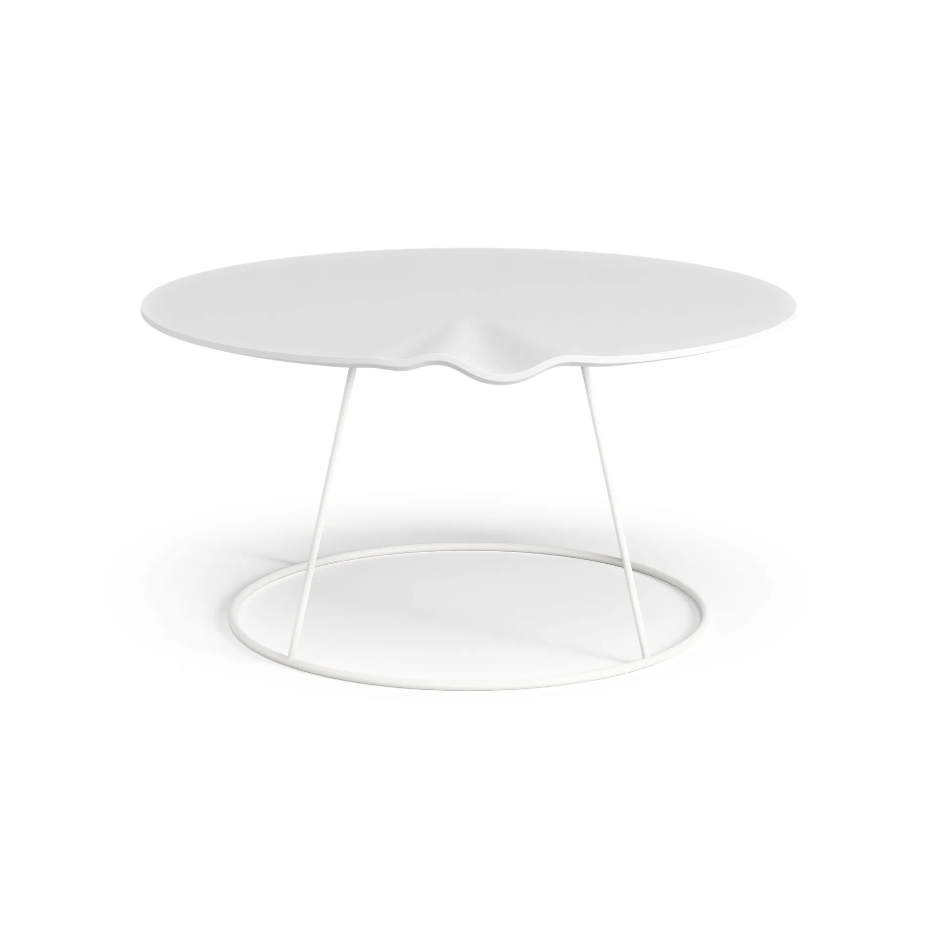 Tavolo Breeze con onda Ø 80 cm, Bianco Swedese