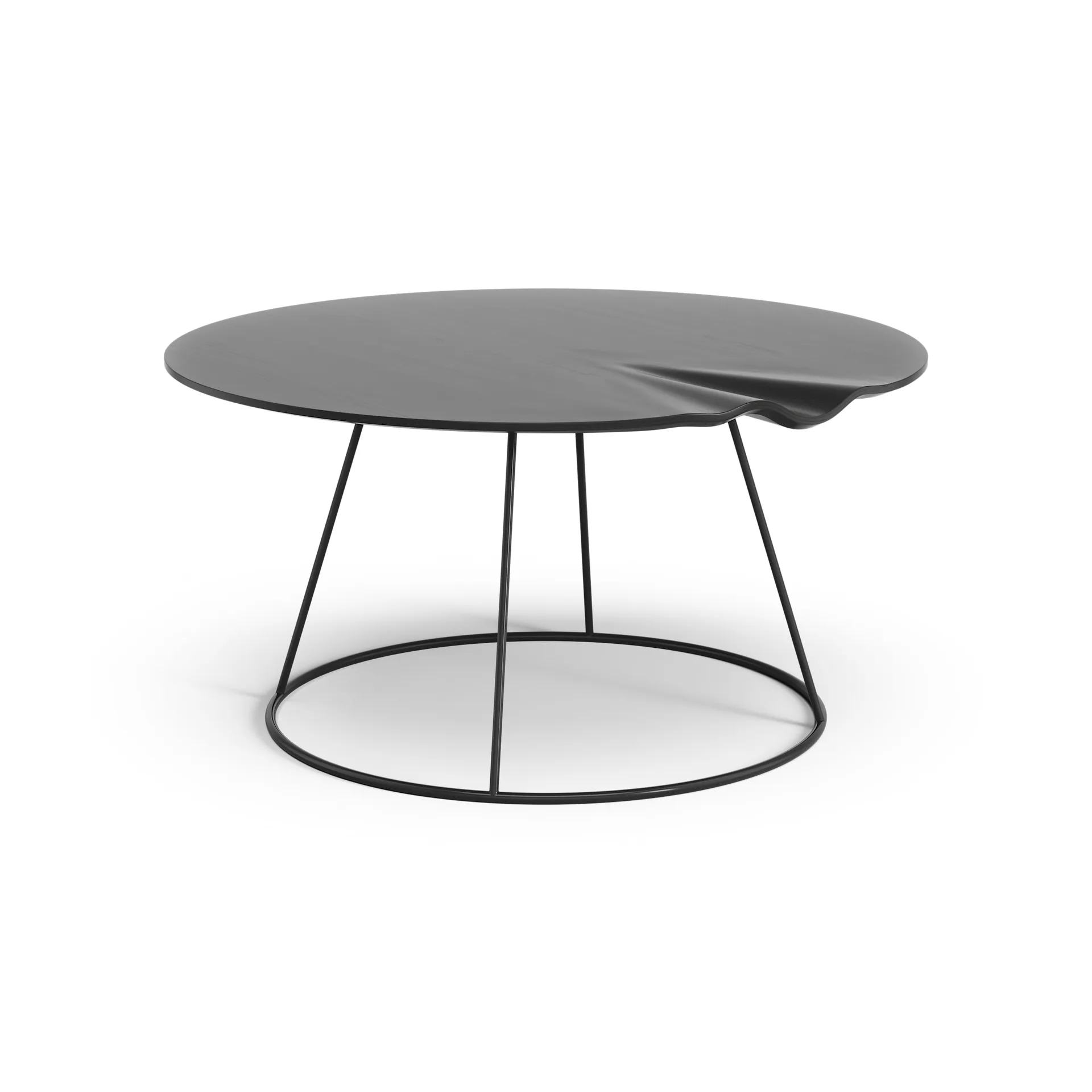 Tavolo Breeze con onda Ø 80 cm, Nero Swedese