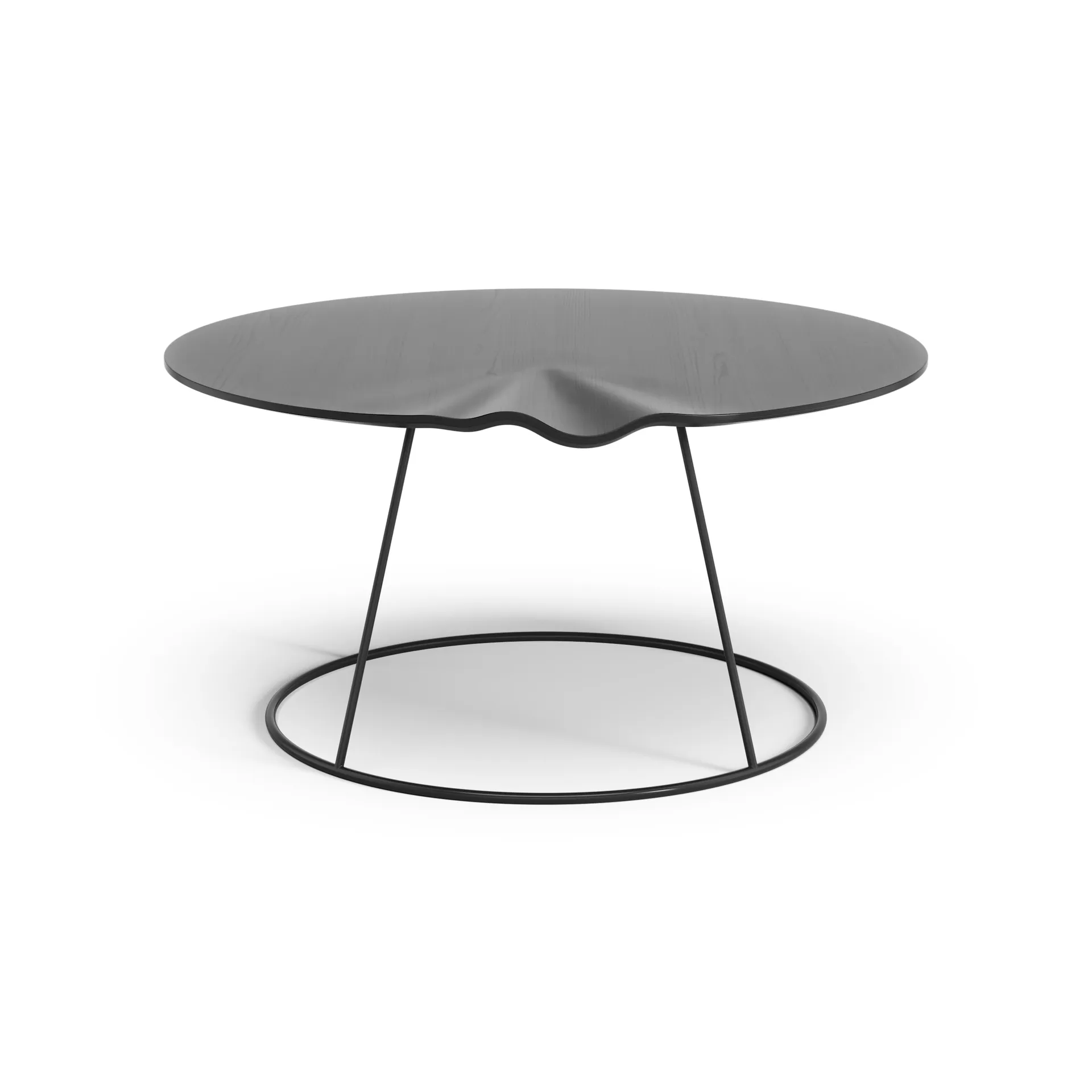 Tavolo Breeze con onda Ø 80 cm, Nero Swedese