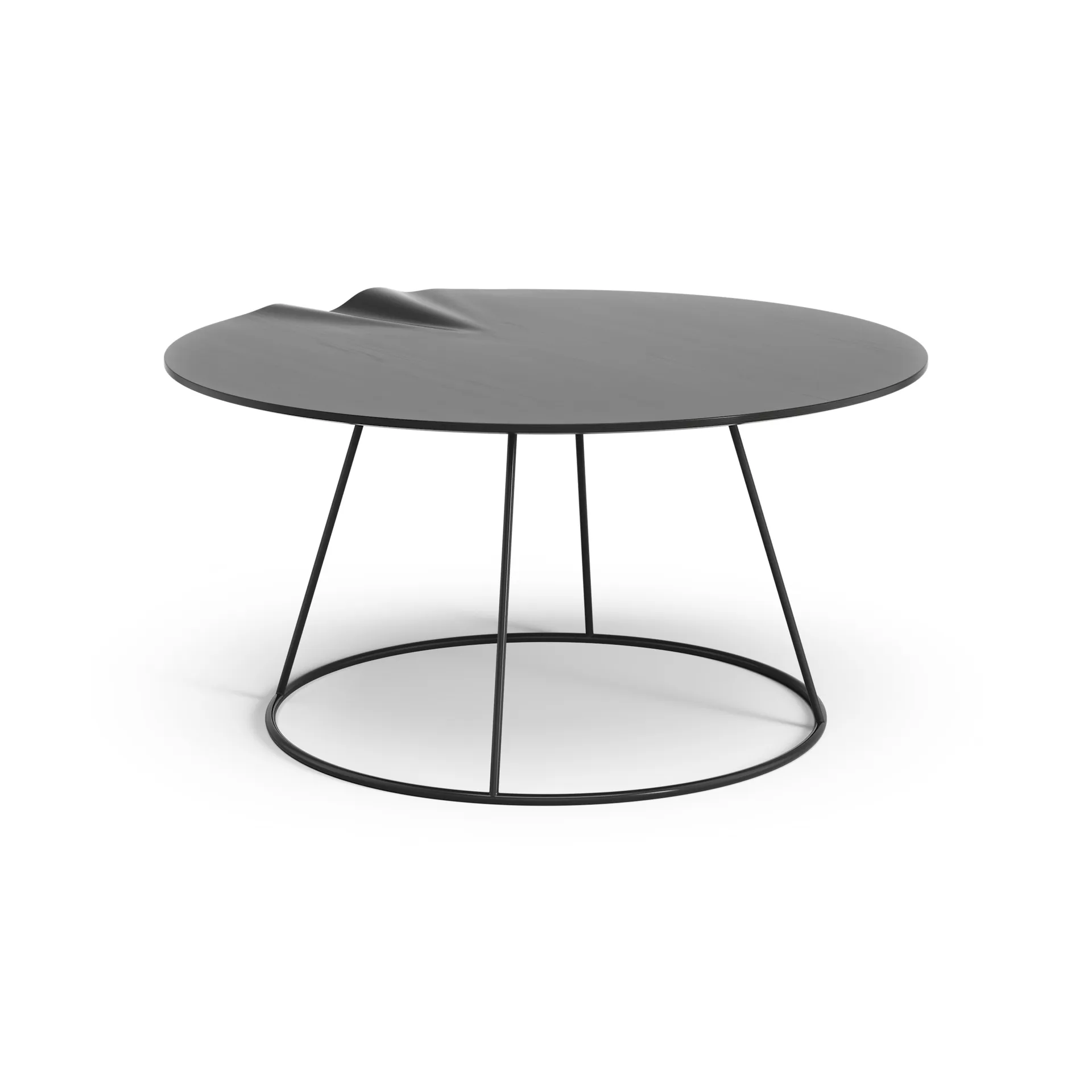 Tavolo Breeze con onda Ø 80 cm, Nero Swedese