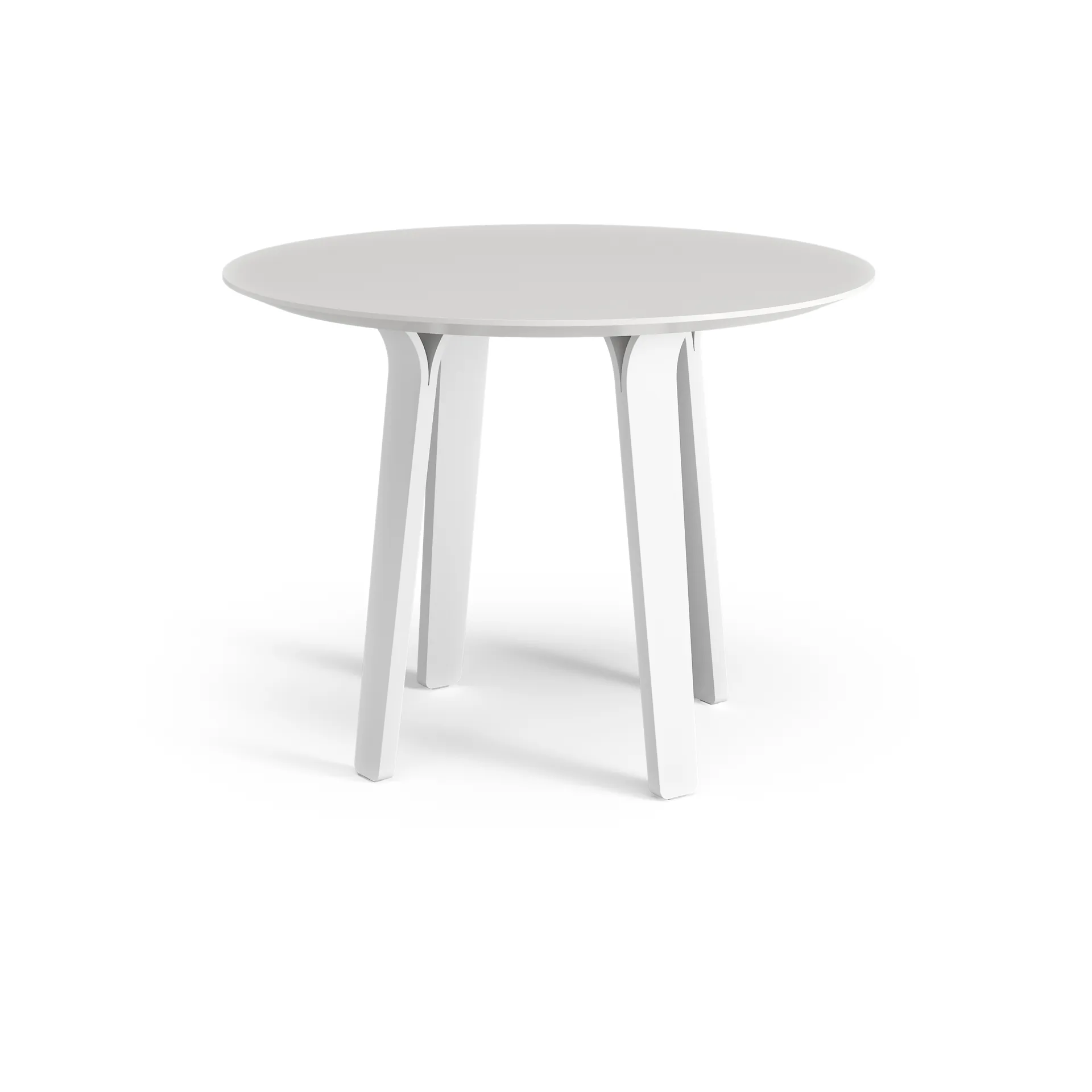 Tavolo da pranzo Divido, bianco, Ø 95cm, gambe in frassino laccato bianco Swedese