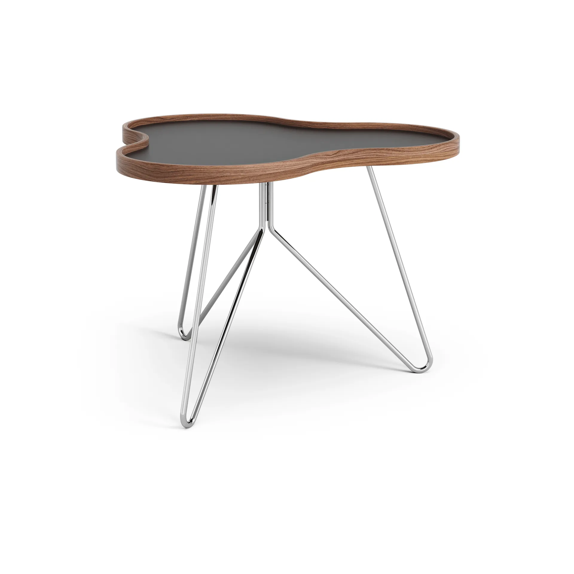 Tavolo Flower 62x66 cm, altezza 45 cm, nero, noce, cromato Swedese