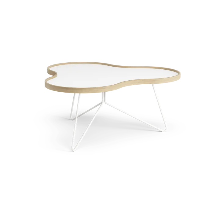 Tavolo Flower 84x90 cm - H39cm-bianco-rovere-supporto bianco - Swedese