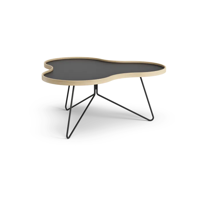 Tavolo Flower 84x90 cm - H39cm-nero-rovere-supporto nero - Swedese