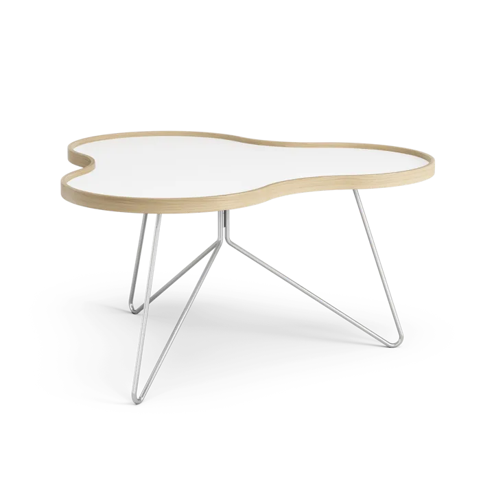 Tavolo Flower 84x90 cm - H45 cm-bianco-rovere-cromo - Swedese