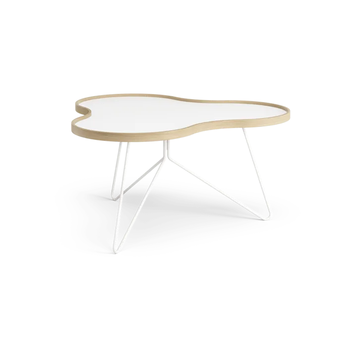 Tavolo Flower 84x90 cm - H45cm-bianco-rovere-supporto bianco - Swedese