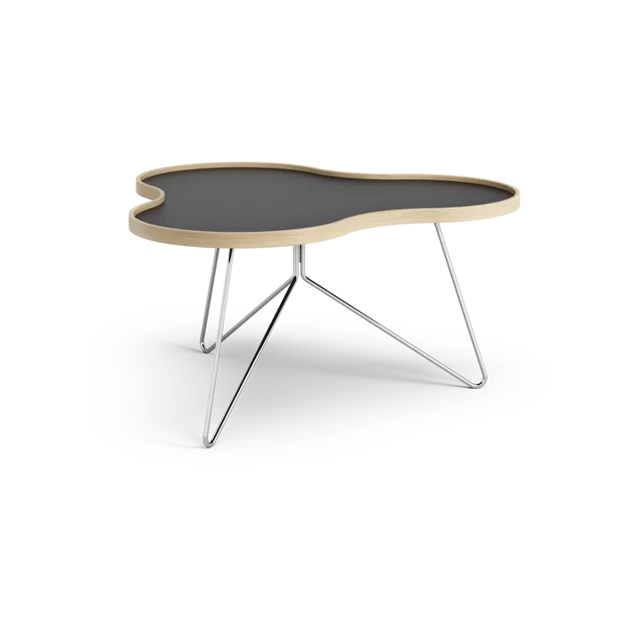 Tavolo Flower 84x90 cm - H45cm-nero-rovere-cromo - Swedese