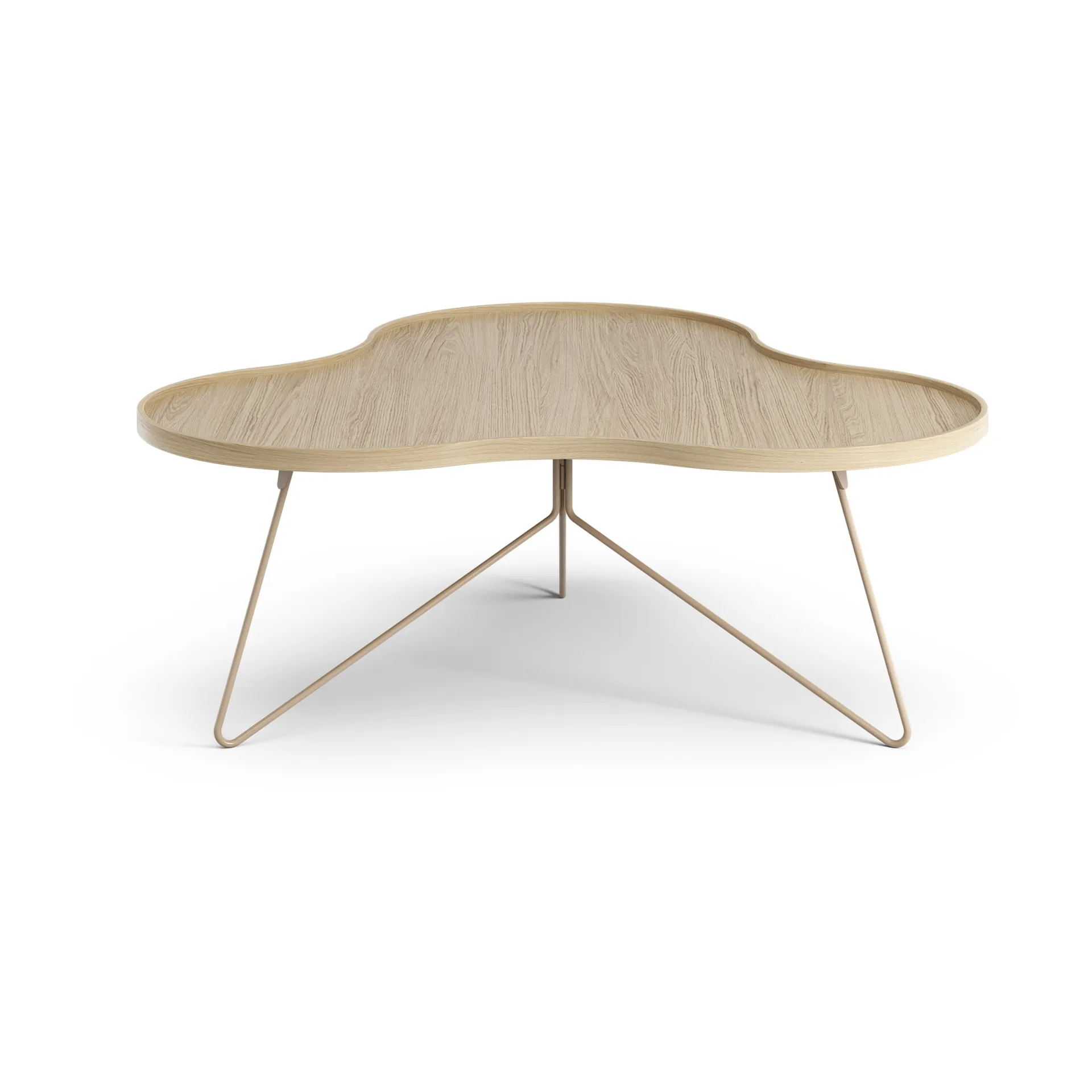 Tavolo Flower mono 107x114 cm, alt. 45 cm, rovere laccato, nutmeg RAL1019 Swedese