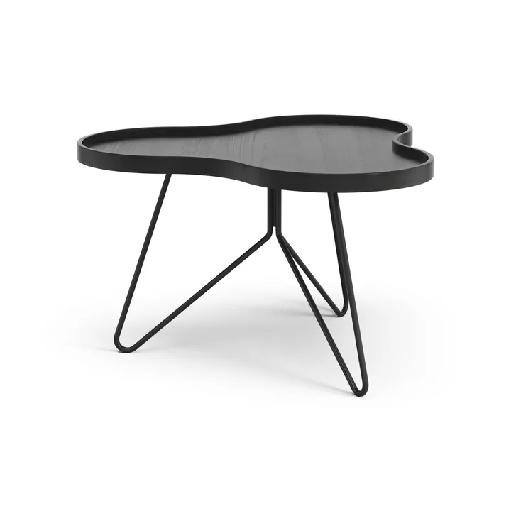 Tavolo Flower mono 62x66 cm - H39 cm Frassino tinto nero - Swedese