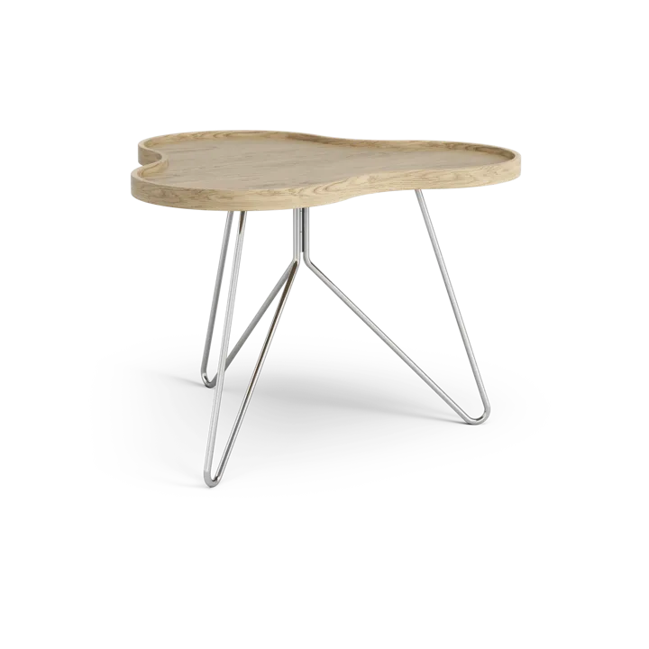 Tavolo Flower mono 62x66 cm - H45cm-rovere naturale-cromo - Swedese