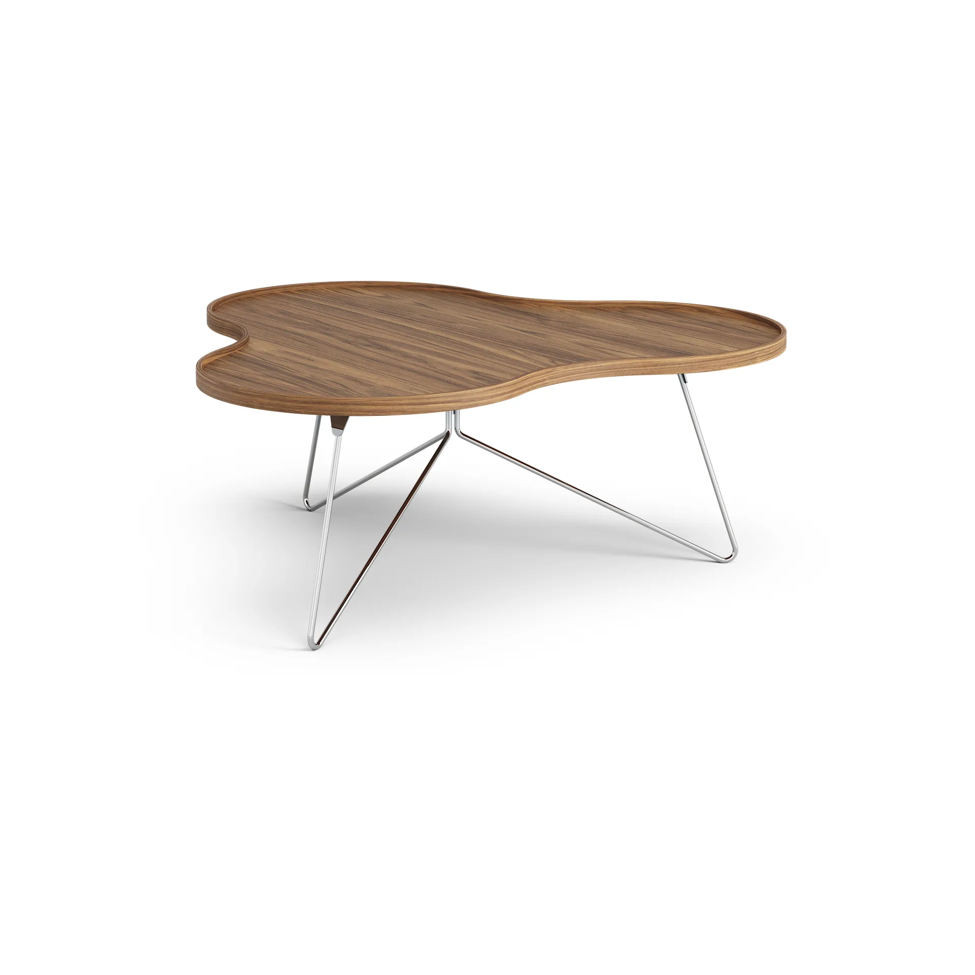 Tavolo Flower mono Edizione Speciale 107x114 cm, H45 cm-noce laccato-acciaio cromato Swedese