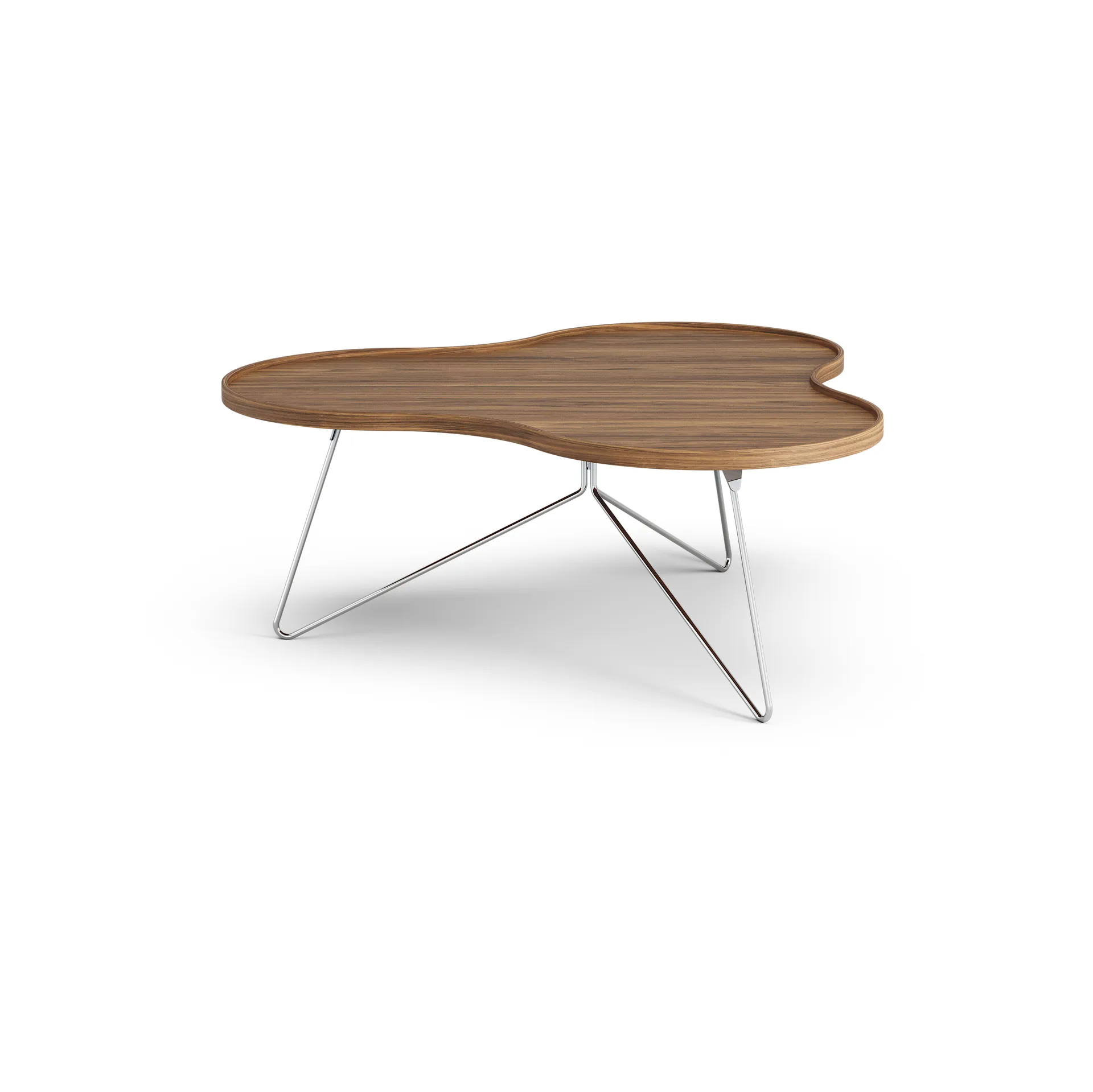 Tavolo Flower mono Edizione Speciale 107x114 cm, H45 cm-noce laccato-acciaio cromato Swedese