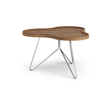 Tavolo Flower mono Edizione Speciale 62x66 cm - H39 cm-noce laccato-acciaio cromato - Swedese