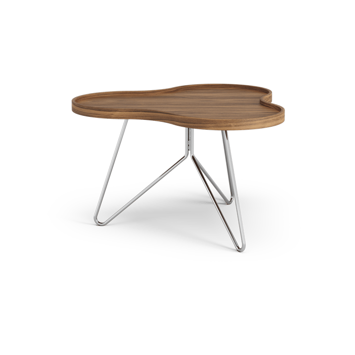 Tavolo Flower mono Edizione Speciale 62x66 cm, H39 cm-noce laccato-acciaio cromato Swedese
