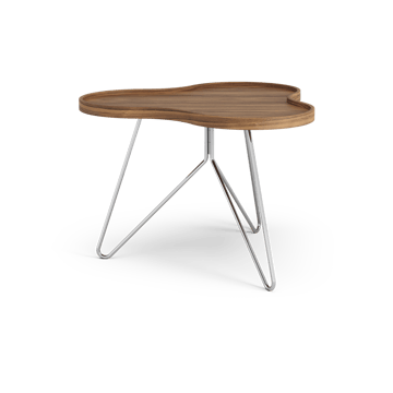 Tavolo Flower mono Edizione Speciale 62x66 cm - H45 cm-noce laccato-acciaio cromato - Swedese