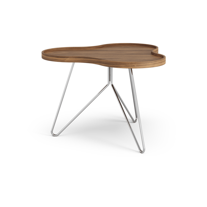 Tavolo Flower mono Edizione Speciale 62x66 cm, H45 cm-noce laccato-acciaio cromato Swedese