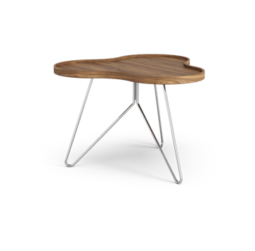 Tavolo Flower mono Edizione Speciale 62x66 cm - H45 cm-noce laccato-acciaio cromato - Swedese