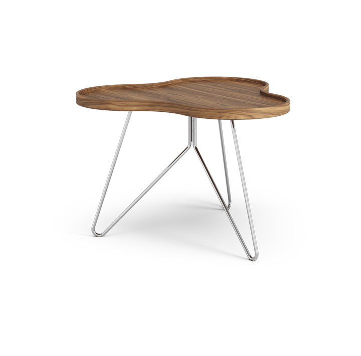 Tavolo Flower mono Edizione Speciale 62x66 cm, H45 cm-noce laccato-acciaio cromato Swedese