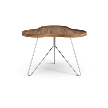 Tavolo Flower mono Edizione Speciale 62x66 cm - H45 cm-noce laccato-acciaio cromato - Swedese