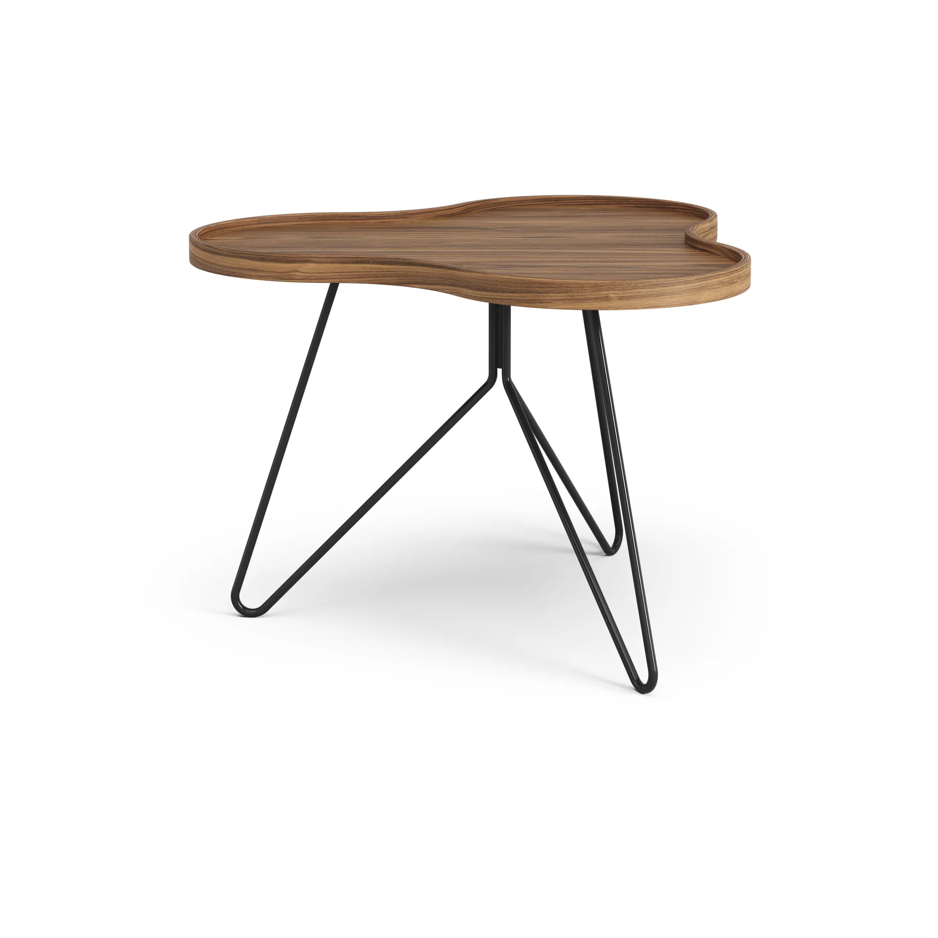 Tavolo Flower mono Edizione Speciale 62x66 cm, H45 cm-noce laccato-acciaio verniciato nero Swedese