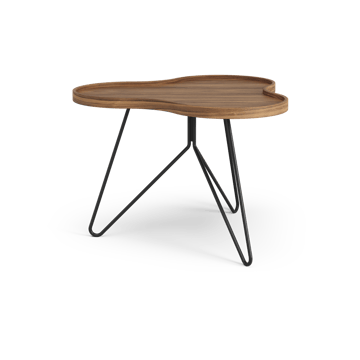 Tavolo Flower mono Edizione Speciale 62x66 cm - H45 cm-noce laccato-acciaio verniciato nero - Swedese