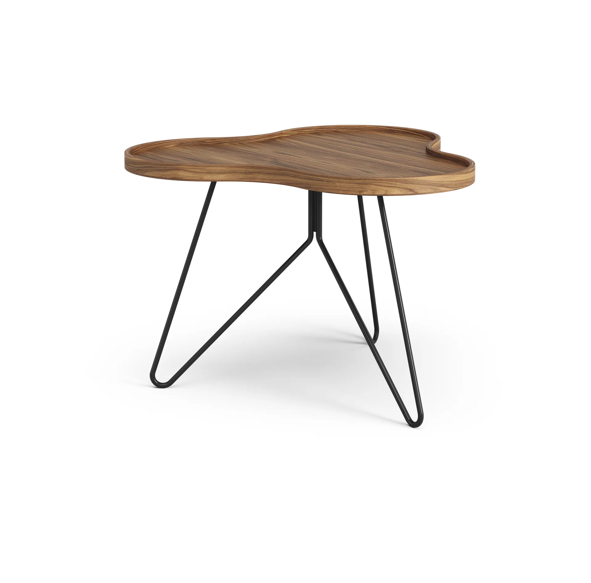 Tavolo Flower mono Edizione Speciale 62x66 cm, H45 cm-noce laccato-acciaio verniciato nero Swedese