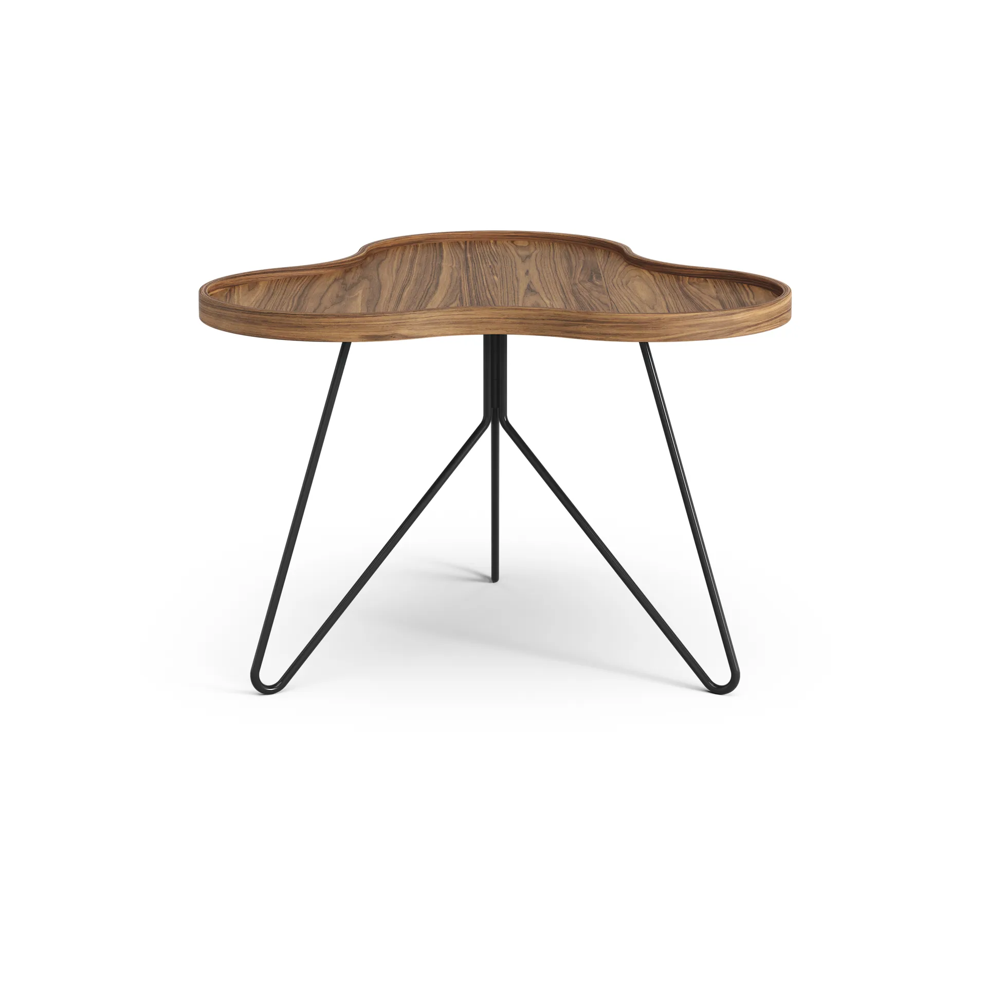 Tavolo Flower mono Edizione Speciale 62x66 cm, H45 cm-noce laccato-acciaio verniciato nero Swedese