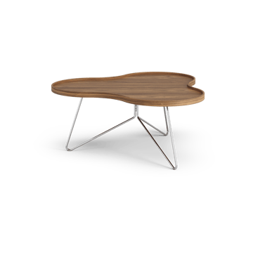 Tavolo Flower mono Edizione Speciale 84x90 cm - H39 cm-noce laccato-acciaio cromato - Swedese