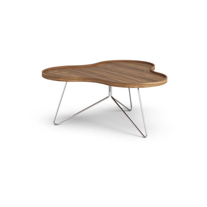Tavolo Flower mono Edizione Speciale 84x90 cm, H39 cm-noce laccato-acciaio cromato Swedese