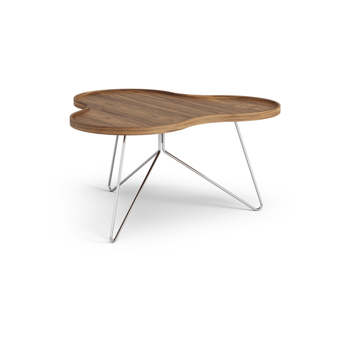 Tavolo Flower mono Edizione Speciale 84x90 cm - H45 cm-noce laccato-acciaio cromato - Swedese