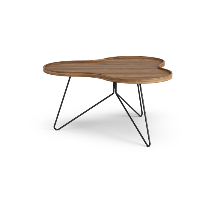 Tavolo Flower mono Edizione Speciale 84x90 cm, H45 cm-noce laccato-acciaio verniciato nero Swedese