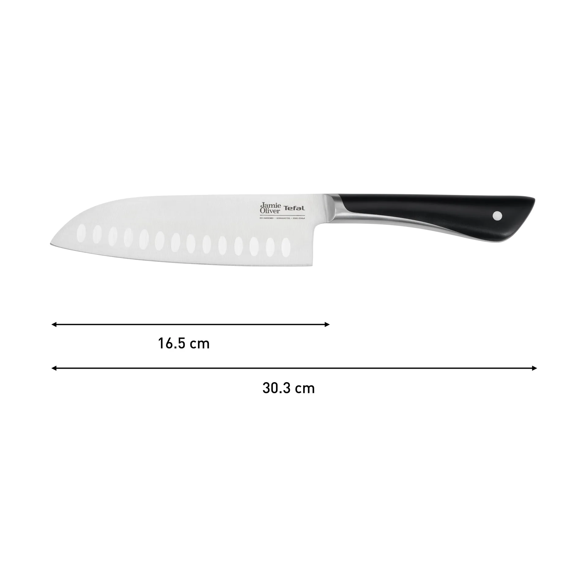 Coltello Santoku Jamie Oliver 16,5 cm, Acciaio inox Tefal
