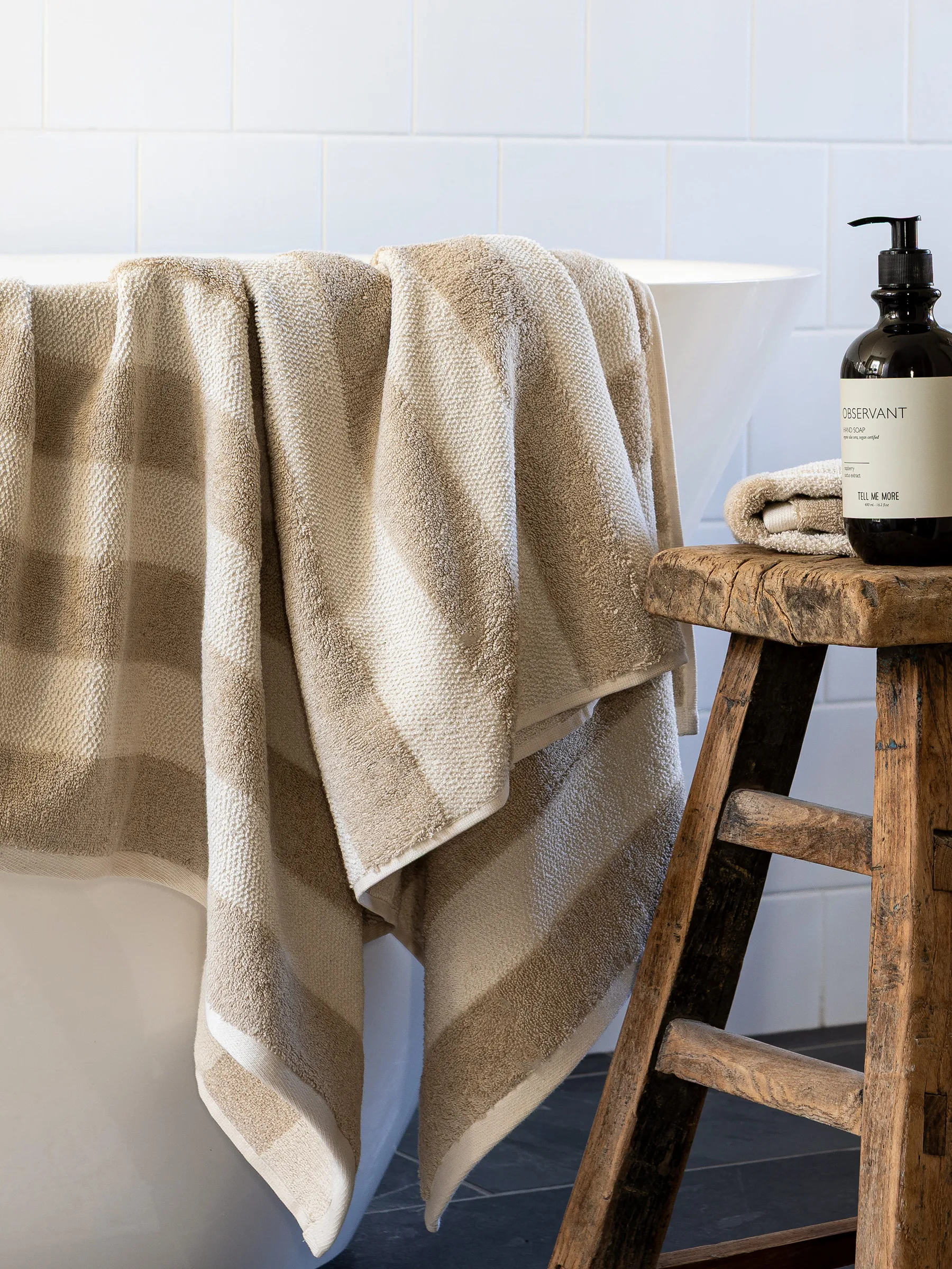 Asciugamano da bagno Cleo 70x140 cm, Beige Tell Me More