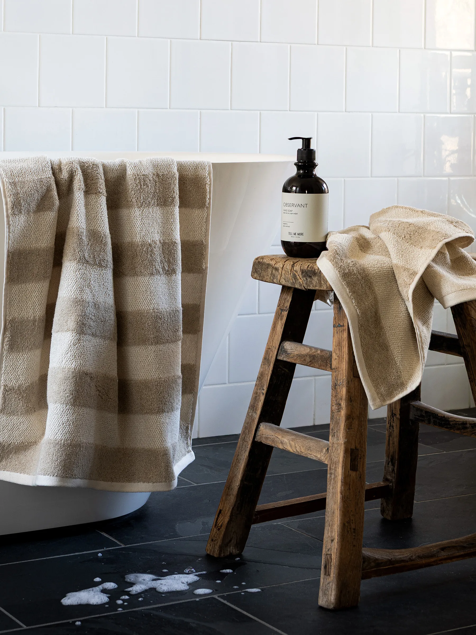 Asciugamano da bagno Cleo 70x140 cm, Beige Tell Me More