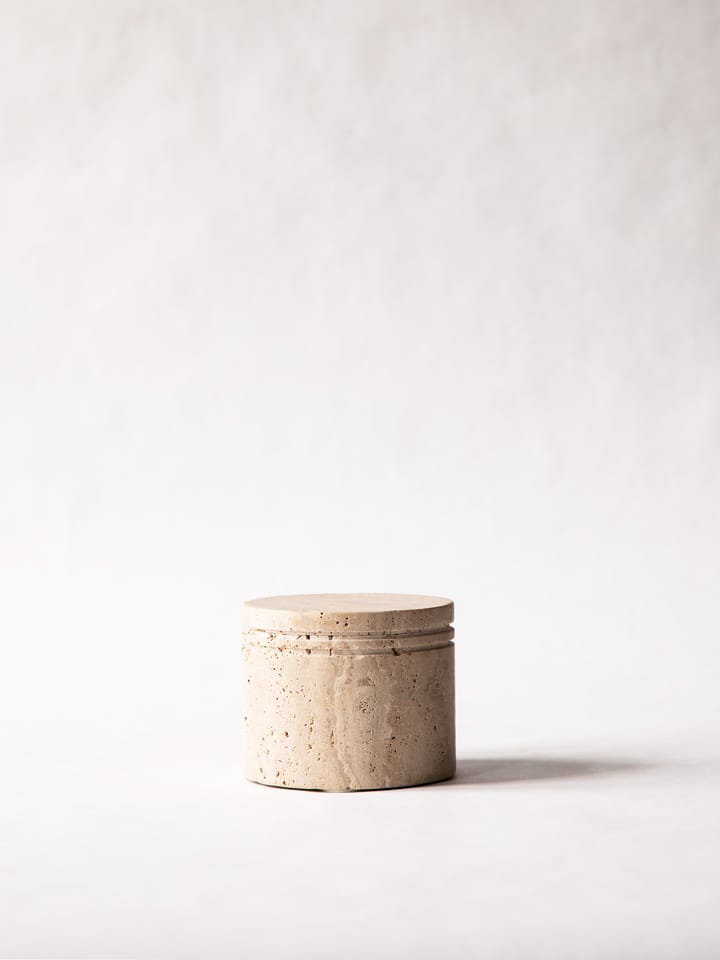 Barattolo Travertine con coperchio, Ø 13 cm Tell Me More