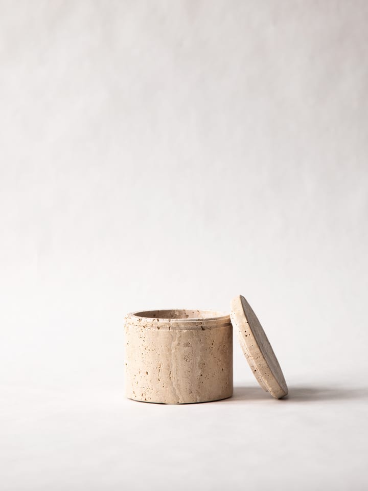 Barattolo Travertine con coperchio, Ø 13 cm Tell Me More