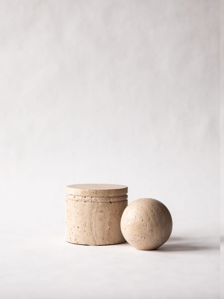 Barattolo Travertine con coperchio, Ø 13 cm Tell Me More