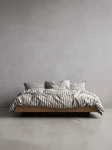 Federa a righe in cotone Tell Me More - Oliva, 50x90 cm - Tell Me More