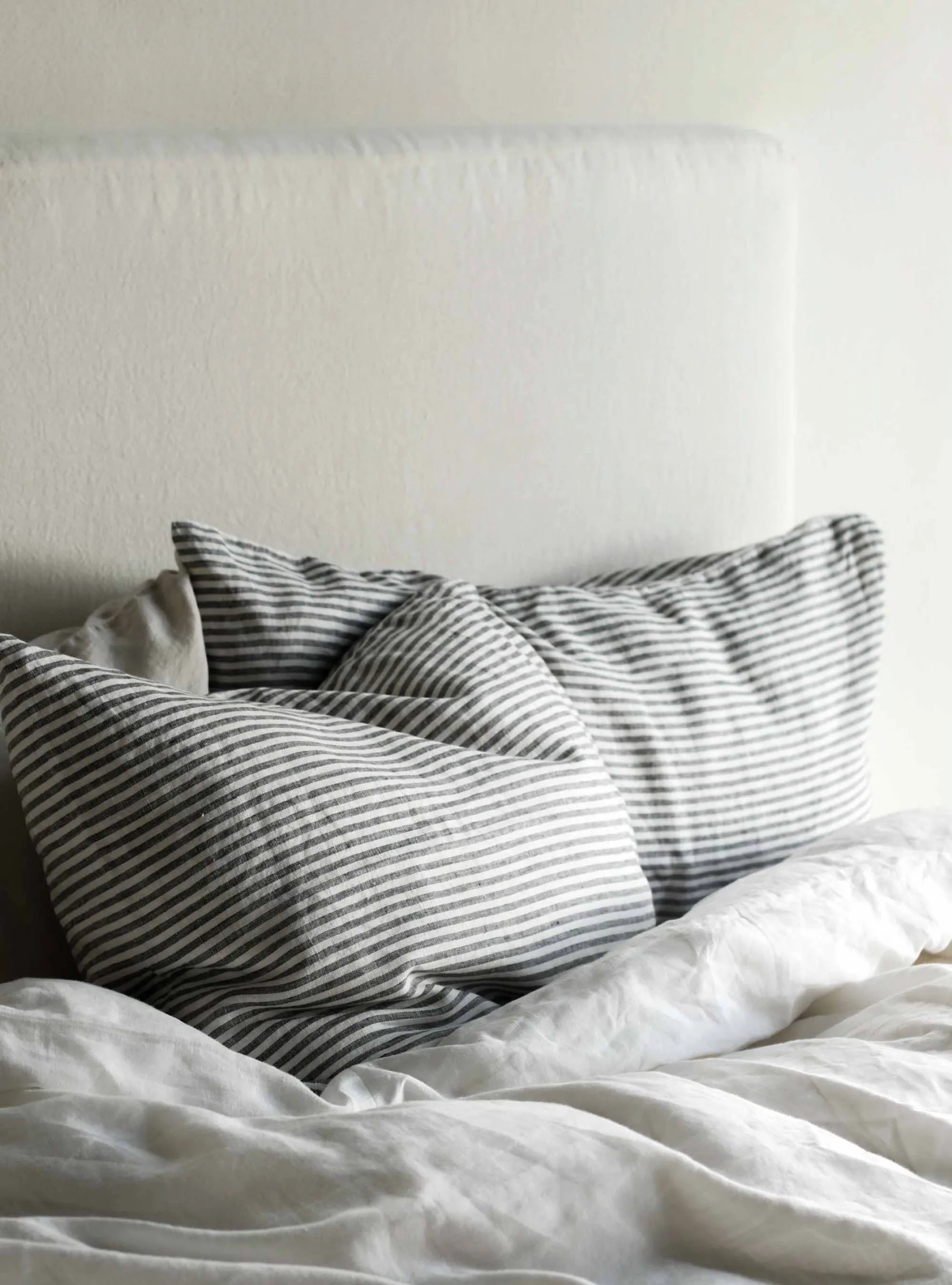 Federa in lino stone washed 50x70 cm 2 pezzi, Grigio-bianco Tell Me More