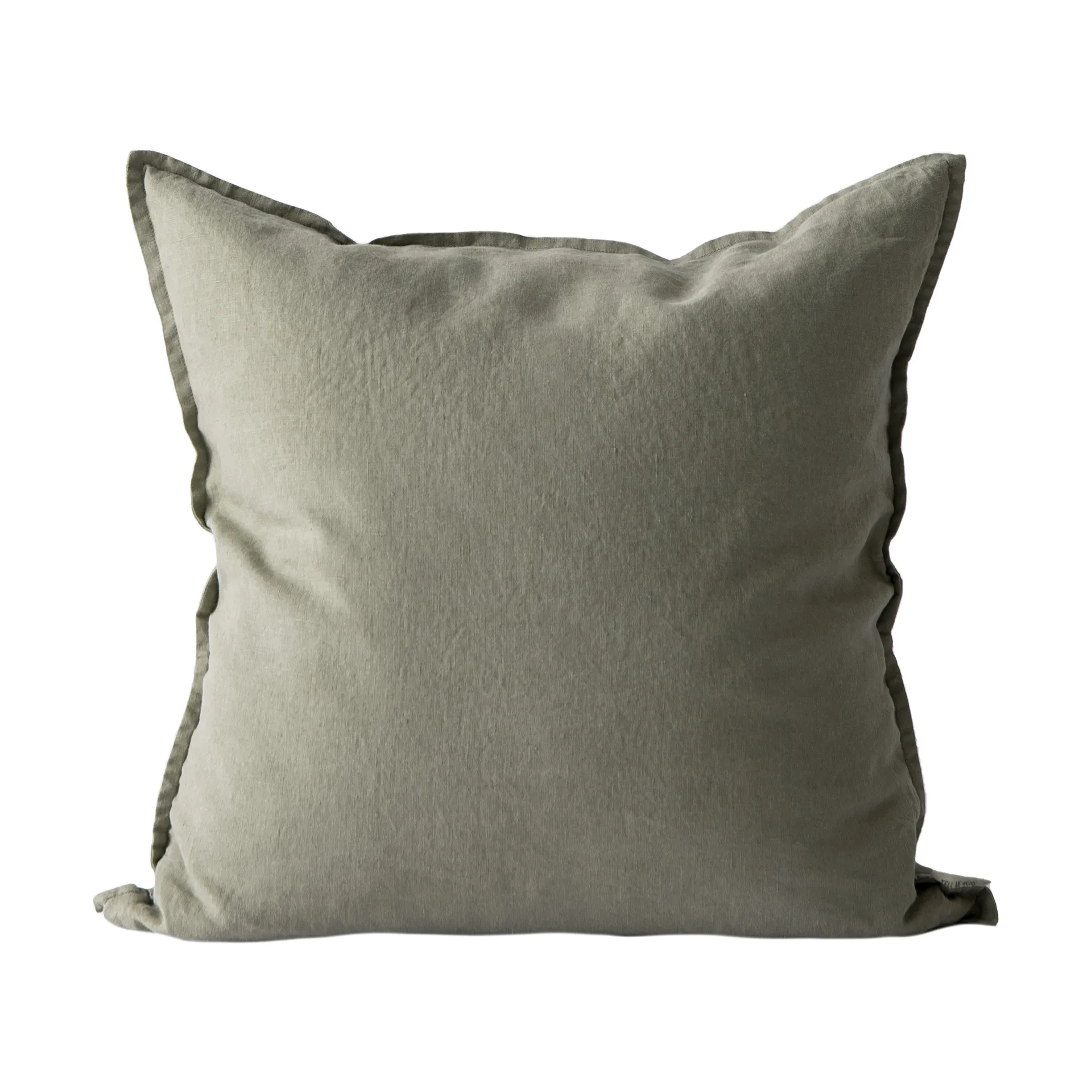 Federa Washed Linen 50x50 cm, Verde oliva Tell Me More