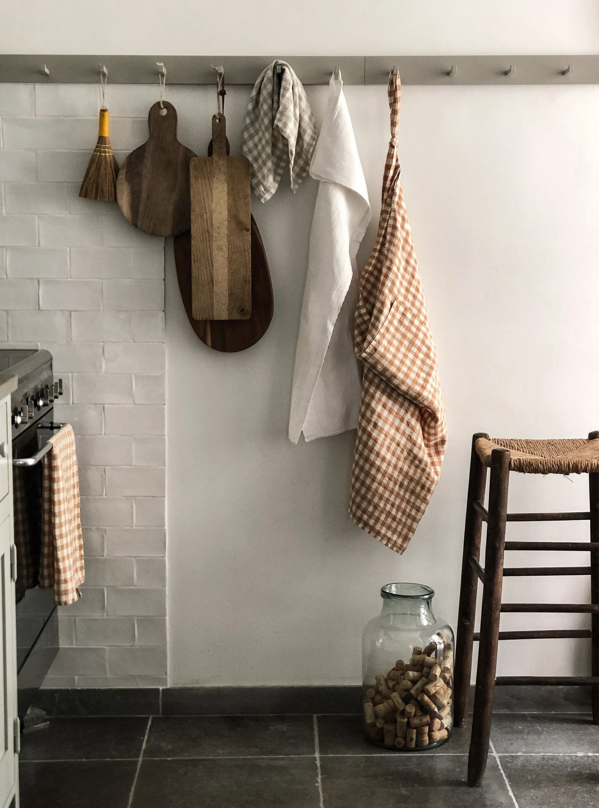 Grembiule a quadri Gingham 90x75 cm, Color biscotto Tell Me More