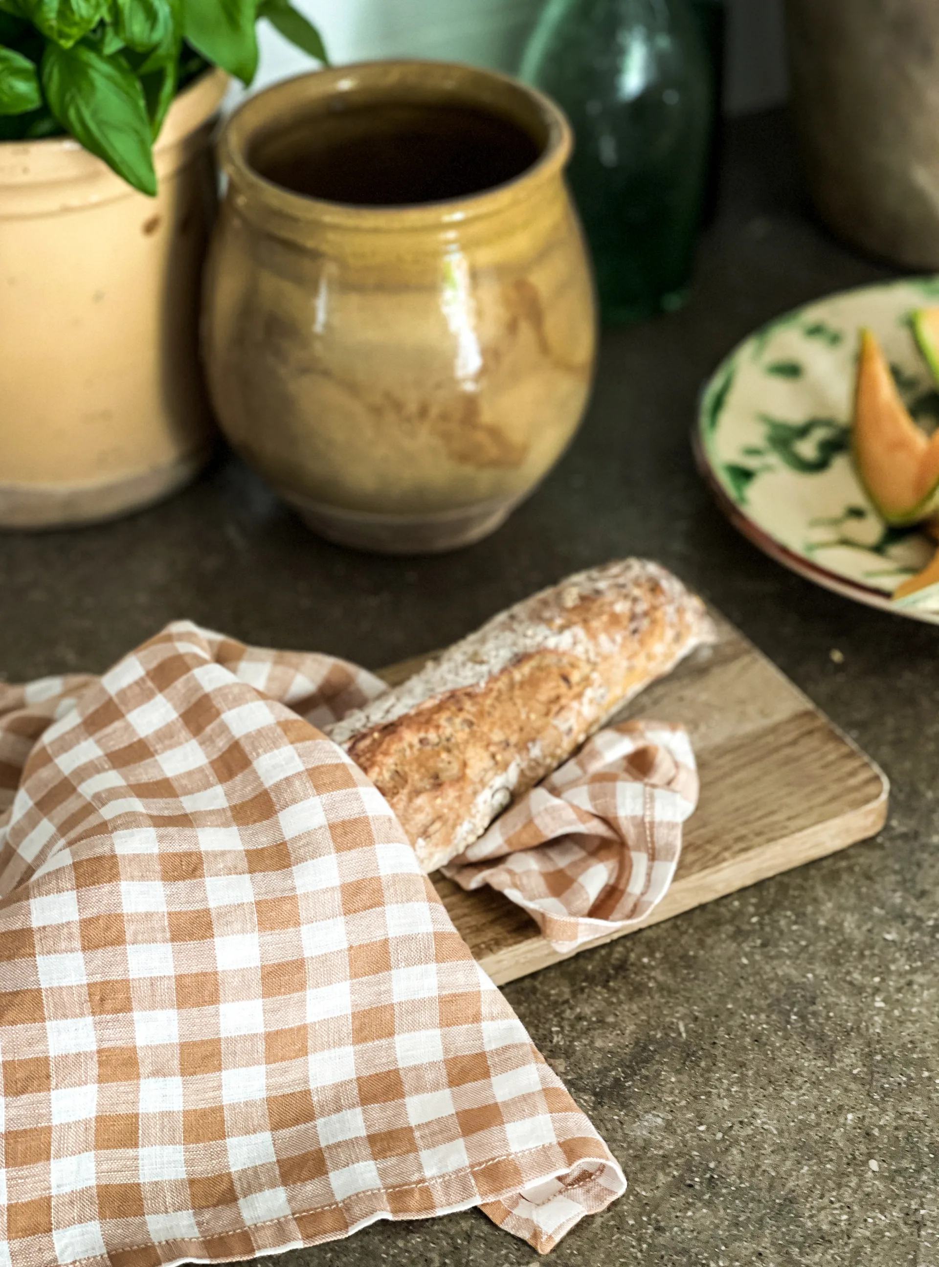 Strofinaccio a quadri Gingham 70x50 cm, Color biscotto Tell Me More