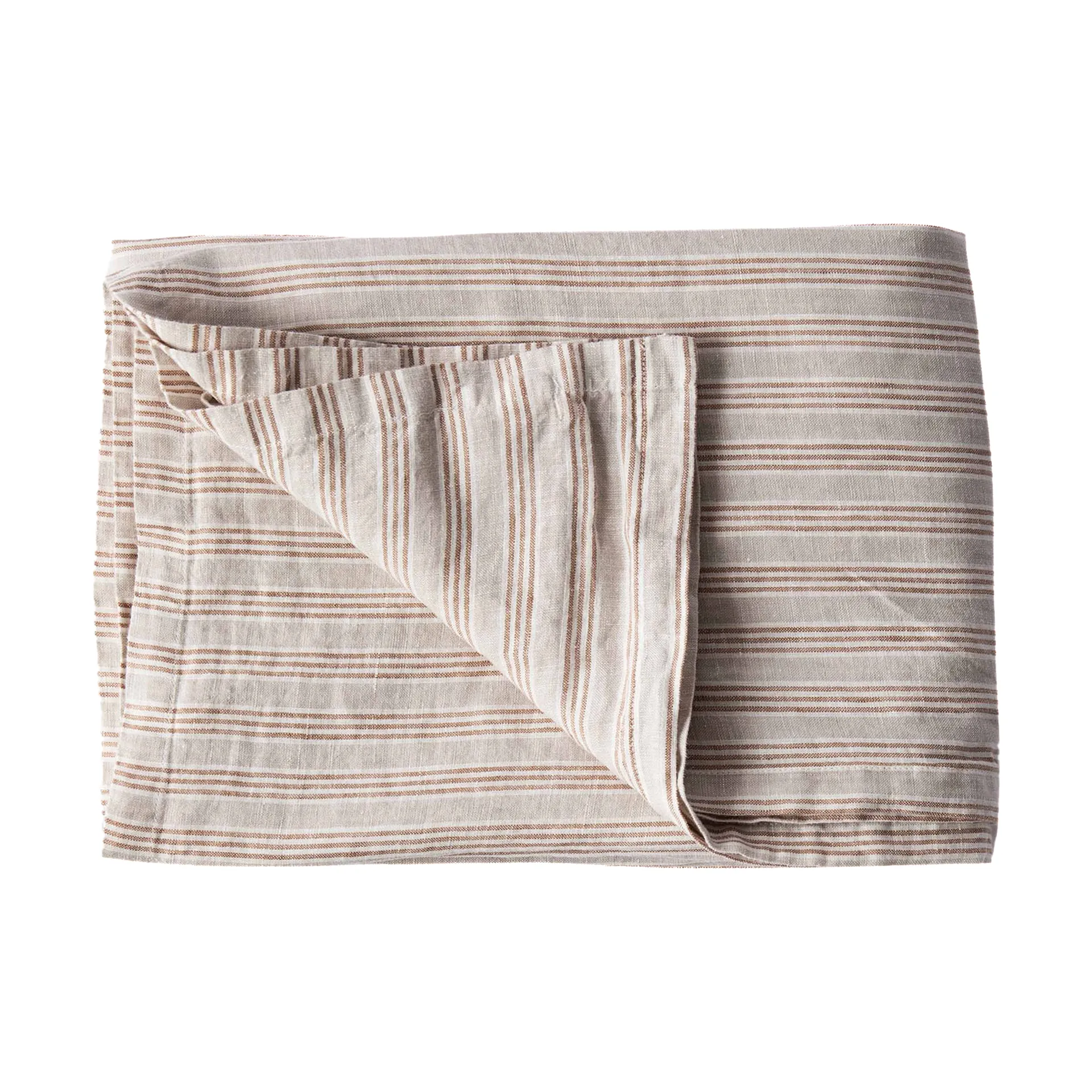 Tovaglia in lino Tell Me More 330x145 cm, Hazelnut stripe Tell Me More