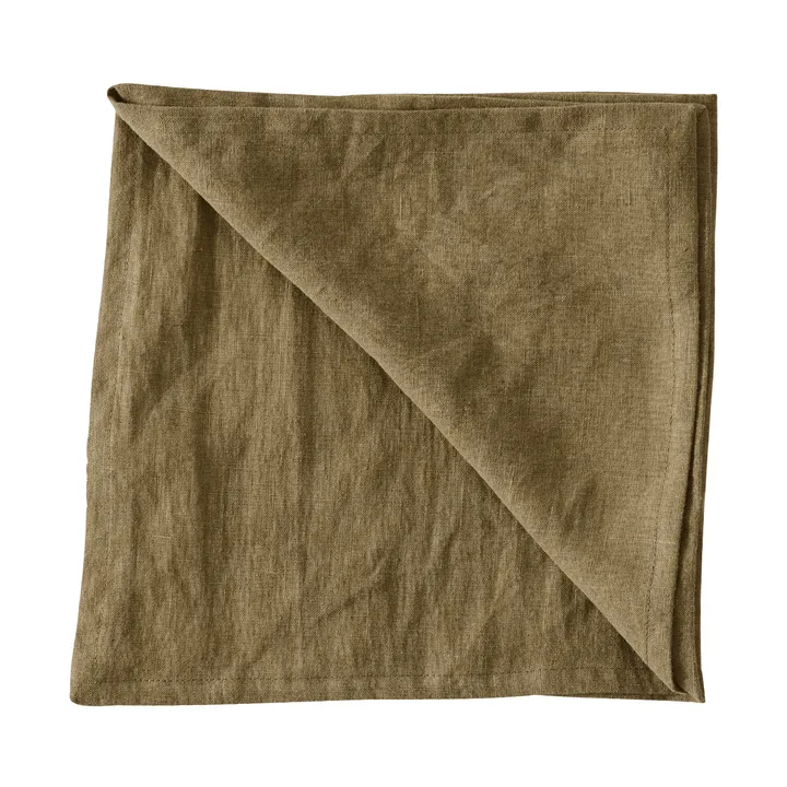 Tovagliolo Washed linen 45x45 cm - Verde oliva scuro - Tell Me More