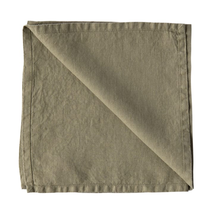 Tovagliolo Washed linen 45x45 cm - Verde oliva - Tell Me More