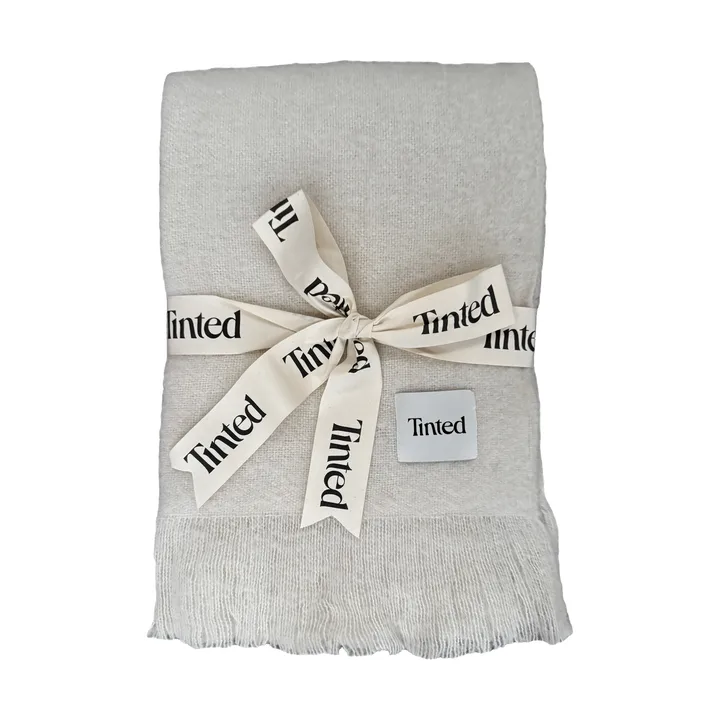 Fingal plaid in lana - Solid off white-natural, 130x170 cm - Tinted