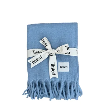 Fridh plaid in mohair - Blue, 130x170 cm - Tinted