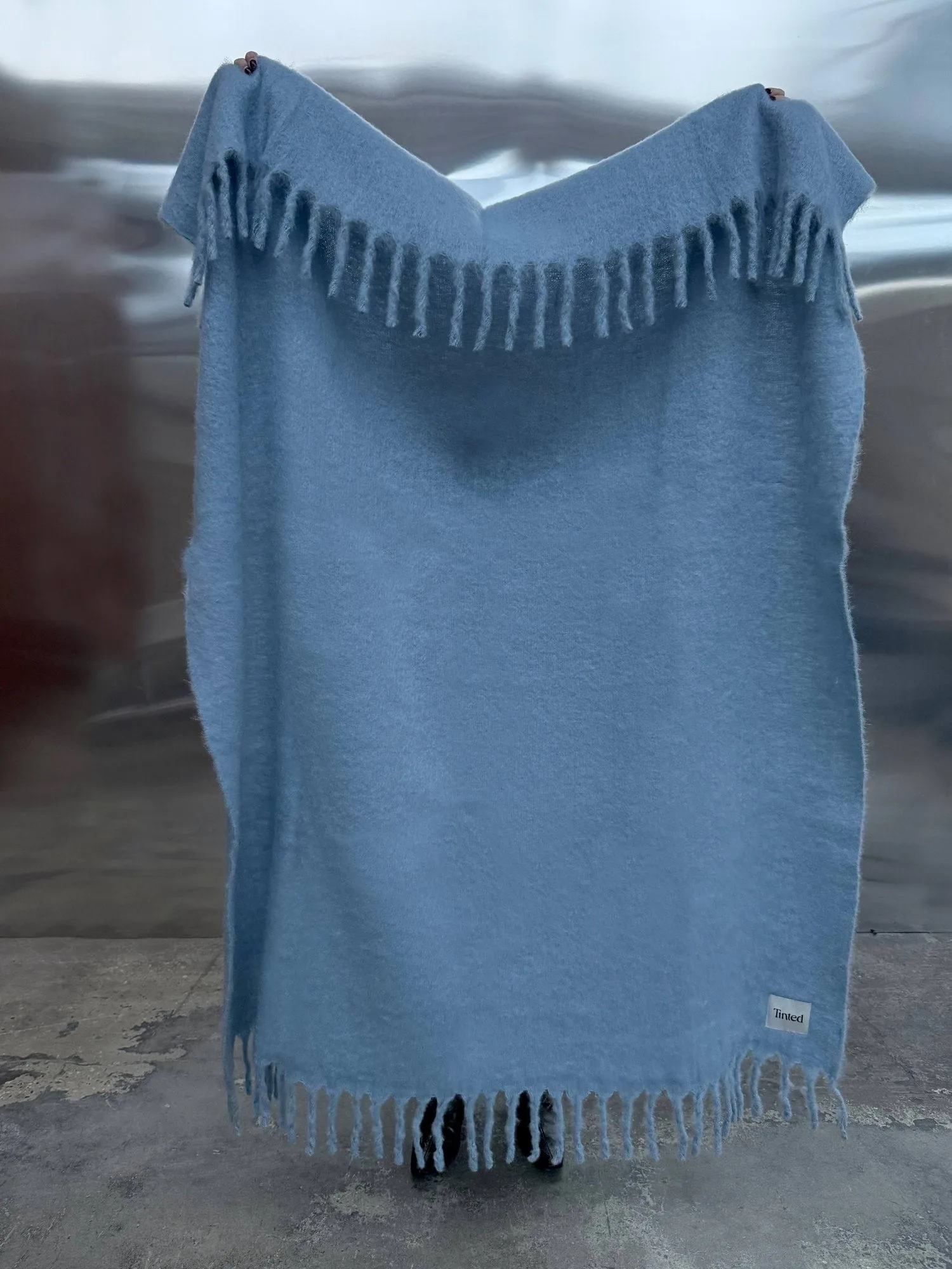 Fridh plaid in mohair, Blue, 130x170 cm Tinted