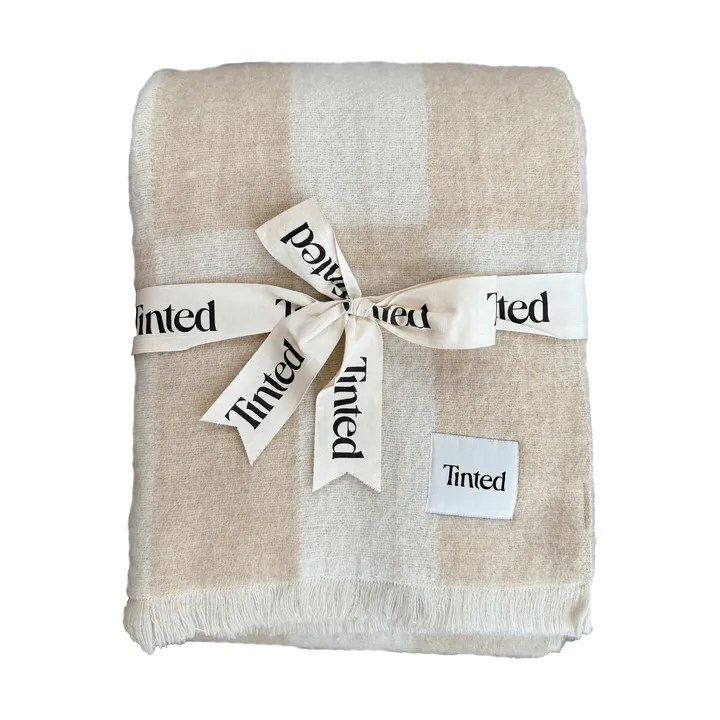 Hallin plaid in mohair - Beige-off white, 130x170 cm - Tinted